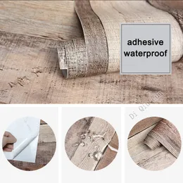 Retro-Kunstholzkornschale und Stick Tapete selbstklebende Holzplanke Wallpaper Rollen abnehmbare Vinylwandabdeckung für Gastronomen
