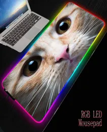 Maus -Pads Handgelenk ruhen MRG Weißes Katze Gesicht großer Mousepad Nonskid Gummi -Republik Gamer Gaming Pad Laptop Notebook Schreibtisch Matte 9090155