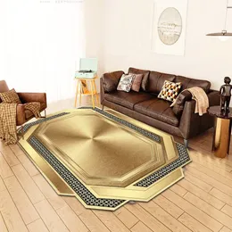 Luksusowe dywany do salonu Nieregularny kształt Złota kanapa dywanowa obok dużego obszaru sypialni do dywanów