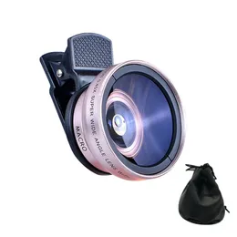 HD HD Phone Lens Kit 12.5x Macro Cover 0.45x زاوية واسعة DSLR CAMERA CAMER