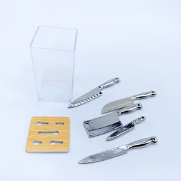 1/6 Dollouse Kitchen Acessórios de cozinha Miniature Knife Rest Set