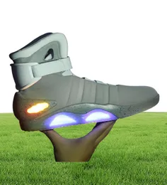 Вернуться к будущему обуви косплей Марти МакФлай кроссовки обувь светодиодные световые световые сияние tenis masculino adus ud bosplay shoes.