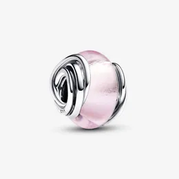 Nova chegada 100% 925 prata esterlina cercada rosa murano vidro encantamento ajuste original european charme pulseira de jóias de jóias de moda acessórios