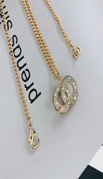 C1988 Brass Classic Necklace French Couture Cz Zirconia Zirconia Letter Necklace Massion Women039S Sweater Chain9225537