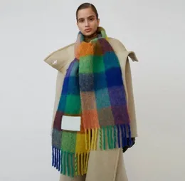 2021 Vinterimitation Cashmere Scarf Women High Quality Color Matching Thick Warm Colorful Striped Gradient Shawl 250*36cm 13pcs5692476