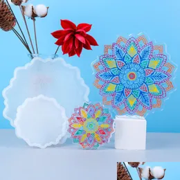 Kalıplar reçine coaster dokulu çiçek diy epoksi tepsisi kalıp çayı damla dağıtım mücevher araçları ekipman dh1em