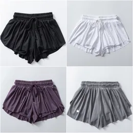 LL-180 Womens Yoga Parent-Child Outfit High Waist Shorts Exercise Tennis Short Pants Fitness Wear Girls Running Elastic Adult Pants Sportswear Lined Drawstring