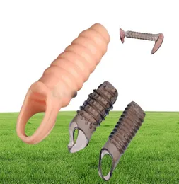 Massage Flesh Men Delay Lock Sperm Fine Male toy Penis Extender Sleeve Erection Enhancer Dick Cock Ring Sex Toys Intimate Goods1833665