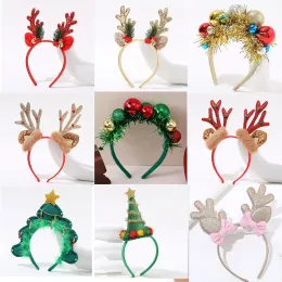 Sequins Christmas Headbands for Children Santa Claus Snowman Antlers Christmas Tree HeadHoop Girls Hair Accessories