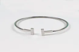 Домашняя двойная манжета Diamondbangle Золотой браслет для мужчин 925 Серебряное серебро. 18 -каратные браслеты из розового золота TSHAPED Open Spring Adjus4144442