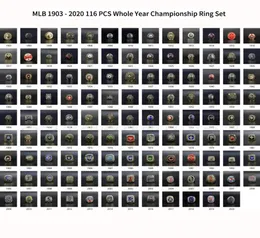 116pcs 1903 bis 2021 Baseballteams Ring -Set Souvenir Men Fan Geschenk 20206103771