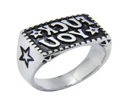 5pcslot New FK YOU Star Ring 316L Stainless Steel Fashion Jewelry Popular Biker Hip Style1337307