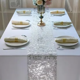 Sparkle Metallic Gold Table Runner Rose Gold Silver Thin Sequin Glitter Metal Foil Свадебная вечеринка по случаю дня рождения рождественские украшения