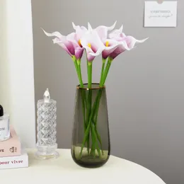 الزهور الزخرفية 34 سم وصول الاصطناعي pu real touch 10colors mini calla lily لتوصيلات حفلات الزفاف لحفلات الزفاف