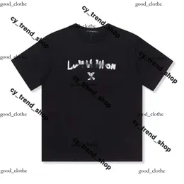 Рубашка Louies Vuttion Men Tshirt Женская дизайнерская рубашка высококачественной ткани с коротки