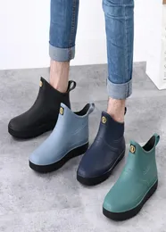 Botas de chuva de botas curtas cozinha sapatos de borracha não -lips com solas de trabalho de trabalho usa fashion unissex shoe7941790