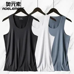 Mens underkläder Ice Silk Tank Top Shirt ärmlös tshirt Sexig fru Beater Casual Vest T Shirts 240412