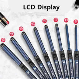 Profissional 9mm 1m 32mm de cabelo de cerâmica elétrica Curador de cabelo LCD LCD Curling Roller Roller Ferramentas de estilo Wand Wand Wand 4 240410