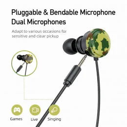 AWEI L6 3,5 mm verkabelte Ohrhörer In-Ear Gaming Headset Kabel-Kopfhörer mit Mikrofon Bass Stereo-Ohrhörer Inline-Steuerung für Telefone