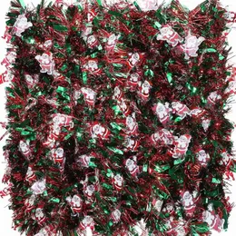 Dekoratif Çiçekler 6 PCS 39.4 FT Noel Tinsel Çelenk Parti Malzemeleri İçin Karışık Renk Metalik Twist Ağaç Süslemeleri