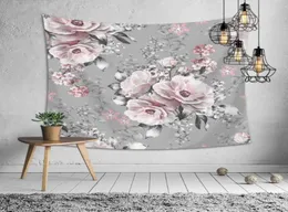 Tapisserier Scenic Floral Series Tapestry Camping Travel Beach Handduk Rum Estetiskt dekorativt tygvägg målning7460770