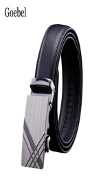 Goebel Man Pu Leather Belts Alloy Alloy Automatic Buckle Business أحزمة الذكور ألوان صلبة من الرجال الأسود الأحزمة السوداء 63760388708358