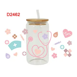 UV DTF Transfer Sticker Medical Sport For The 16oz Libbey Glasses Wraps Bottles Cup Can DIY Waterproof Custom Decals D2462