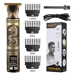 Cabelo Clipper elétrico Razor Men Steel Head Shaver Gold com ferramentas de estilo USB1155337