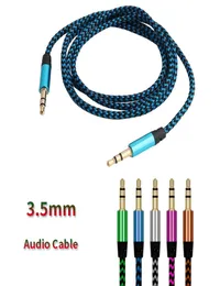 Düzenli 3,5 mm Erkek Örgülü O kablolar Araç Aux Cord Coloful 1m 3ft Kablo Geniş Uyumluluk Yüksek Kalite3195927