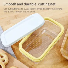 Caixa de manteiga com contêndio retângulo de tampa de cozinha refrigeradora alimento de vedação de armazenamento de manteiga de corte de manteiga queijo de queijo