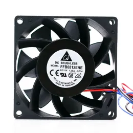 تبريد Delta Delta FFB0812EHE 8038 80MM COMPTUTER CASE CASE CASE CASE CONTERTER CORNERTER FAN 12V 1.35A مع 3PIN