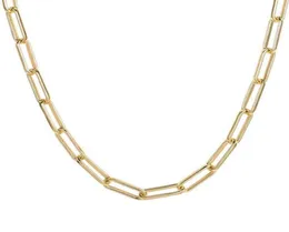 Micci Whole Women Jewelry Pvd 18K Gold Miltated Round Flat Allange Paper Clip Clip Link Chain Stainless Steel Necklace7674745