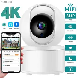 Câmeras IP 3MP 2K WiFi Mini PTZ Câmera IP Rastreamento automático