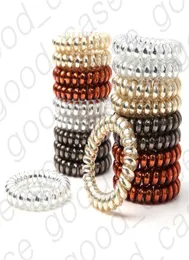 Bobina de cabelos de fio de fio de fio de fio punk de metal banhado elástico elástico de borracha prata brilhante Scrunchies Hair Ties Pony Tail Solter Jewe96976777