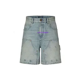 24SS herrar plus t-shirt polos hip-hop muskel arbetskläder kort ärm skjorta denim tyg anpassade tryckta mäns och kvinnors t-shirt casual shorts 3122