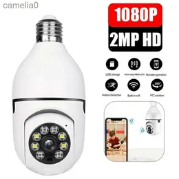 IP-kameror 2MP glödlampa E27 WiFi Monitoring Camera Full-färg Night Vision Automatisk mänsklig spårning Zoom inomhus säkerhetsmonitor WiFi Camerac240412