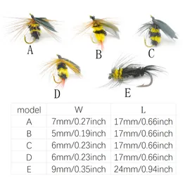 MNFT 5 Styles 32st Insect Bumble Bee / Ant Bionic Bait Fly Trout Fishing Lures Artificial Bait