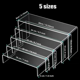 Exibição acrílica rack rack de sapato transparente rack em forma de U Modelo Model Doll Display Risers Decorações de mesa de sobremesas de doces de prateleira