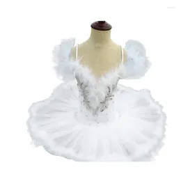Palco desgaste o vestido de balé de cisne branco lago infantil garotas de meninas performance profissional tutu infantil roupas de dança