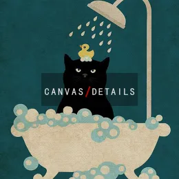 Pôster vintage de gato preto mental Seus guardanapos de bunda My Lord Art Print Lavar sua mão Funny Bathroom Canvas Pintar Cafe Bar Decor