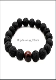 Fios de miçangas Bracelets Moda de jóias Homens de lava Minchações pretas rochas vulcânicas Tigre Energy Stone Made Buda Oração de Badious 1276031
