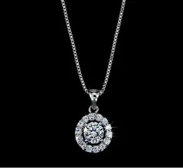 Fashion Designer Necklaces Big Circle CZ Diamond Pendant Necklace with Box Chain for Women White Zircon Jewery for Wedding Party2368261