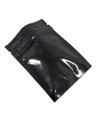 7510cm 200pcs Reclosable Black Mylar Packing Pouch Bags 음식 샘플 파워 포장 가방 냄새 증거 선물 및 공예 패키지 Stor9695932