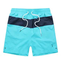 2024 Sommer kleiner Pferdesticker Shorts Herren lässige Shorts Mesh atmungsaktiven elastischen Taillenschnur -Taschenmustern gedruckte Strandhosen Schnelle Trocknungsshorts