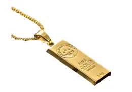 Ny hand stämplad mgold vi litar på charmhalsband för män och kvinnor guldfärg hänge hip hop halsband41951457548553