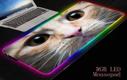 Mauspads Handgelenk ruhen MRG Weißes Katze Gesicht großer Mousepad Nonskid Gummi -Republik Gamer Gaming Pad Laptop Notebook Schreibtisch Matte 127344