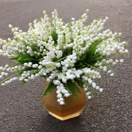 Декоративные цветы 1 / украшение для вечеринки поддельные лилием Букет Семейный офис Свадьба Flore White Gift Silk Artificial