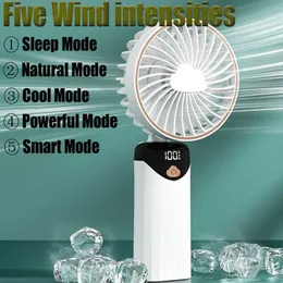 Ventiladores elétricos fãs de mão 5in portátil elétrico fanusb Rechargable5 velocidades de configuração do refrigerador Wind180 dobrado para o bedroomOfficeoutDoorhome