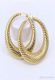 Ny mode Big Round Hoop Earrings Gold Color Circle Creole örhängen Rostfritt stål smycken gåvor för kvinnor67904473192501