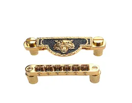 Gold Plated Guitar Roller Saddle TuneOMatic Bridge Tailpiece set for Gibson LP Electric Guitar Parts4431467